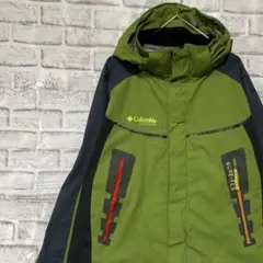 コロンビア　マウンテンパーカー　グリーンM ロゴ刺繍アウトドア0205