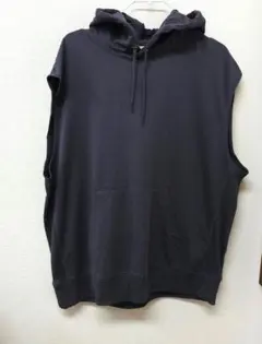 GU パーカー付きベスト　ノースリーブ　春夏用　ブラウン　XL　メンズ