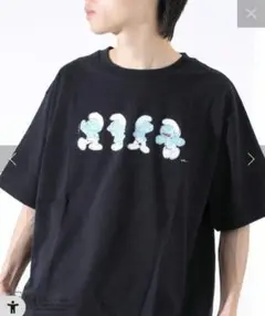 新品　FREDY MAC　表情連続プリント スマーフ フロントTシャツ　ブラック