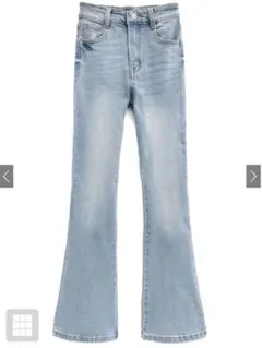 GRL ハイウエストフレアデニムパンツ [cu498] ライトブルー