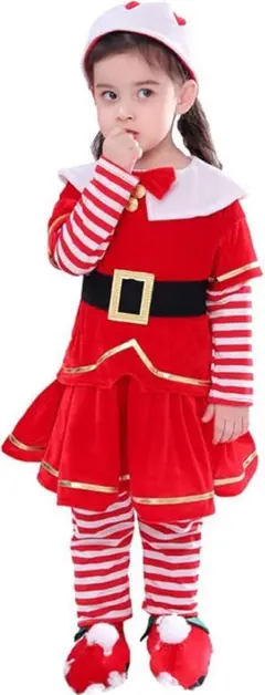 130cm サンタ コスプレ キッズ 上下セット クリスマス 衣装 女の子
