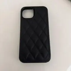 iPhone 14用 ブラック キルティングケース
