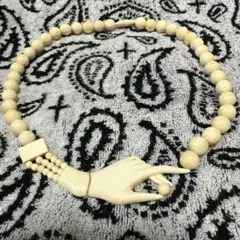 【値下げ交渉可】ヴィンテージ ネックレス アイボリー ハンドモチーフ 14K
