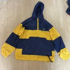 KANGOL プルオーバーナイロンジャケット ネイビー/イエロー