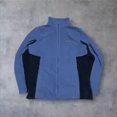 コロンビア ボックスロゴ刺繍 フルジップフリースジャケット メンズ ブルーXL