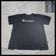 チャンピオン センター ロゴ Tシャツ 3XL チャコールグレー 袖ロゴ 古着のサムネイル