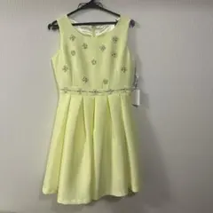 【AIMER】イエロービーズ装飾Aライン パーティードレス 9号