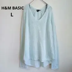 상태좋음 H&M BASIC Vネック 니트 라이트 블루
