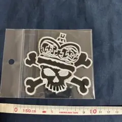 【新品】王冠 スカル クロスボーン 刺繍ワッペン