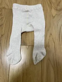 ベビータイツ クリーム色 クマ柄 95cmまで対応