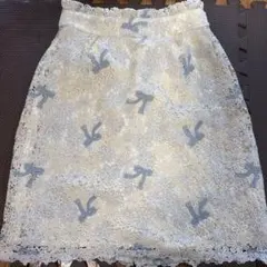 アイボリー レーススカート M