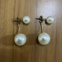パール風2wayピアス　ゴールド