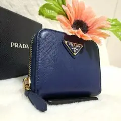 ✨極美品　付属品あり✨サンローラン　ケース　サフィアーノ　三角ロゴ　ブルー ✨極美品 付属品あり✨サンローラン コインケース サフィアーノ 三角