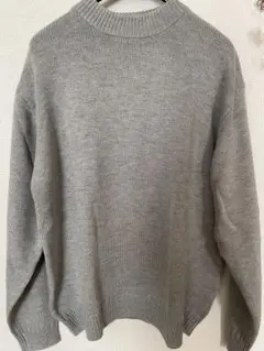 MONO-MART グレー ニット クルーネック セーター