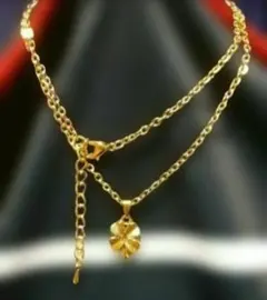 四つ葉クローバ～　ネックレス　幸運　色:ゴールド