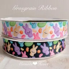 グログランリボン＊うさぎ2種類各2mカットセット