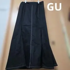 GU ジーユー ステッチ マーメイド ロングスカート 黒 XL