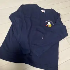 長袖カットソー ネイビー イラスト付き
