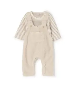 petit main ボアオーバーオール クリーム色