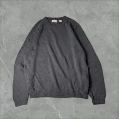ST JOHN'S BAY 無地 プルオーバー コットンニット XL チャコール