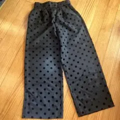 【未使用品】黒 ドット柄 ワイドパンツ　サイズ表記L