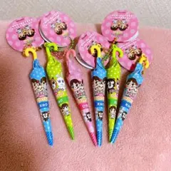 パラソルチョコレート ミニチュア キーホルダー　3種 5本　ペコちゃん　不二家