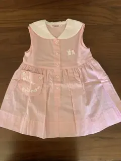 FAMILIAR ピンク襟付きワンピース 90