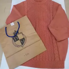 ｛紙袋付き｝DUFFER（ダファー）ニット無地柄セーター色はオレンジ系サイズL寸のサムネイル