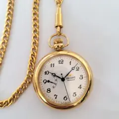 【絶版】入手困難　オリエント　パワーリザーブ付　手巻き　懐中時計