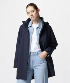 ユニクロ　ブロックテックハーフコート