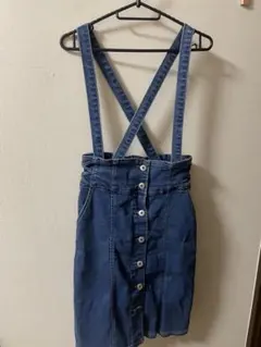 【セシルマクビー】デニムブルー サスペンダー付きオーバーオール