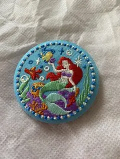 ディズニー刺繍缶バッジ2 リトルマーメイド