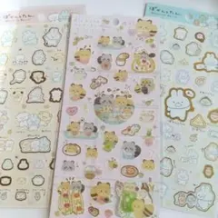 ぽかんとたん ココロアライグマ シール　3枚セット シートシール
