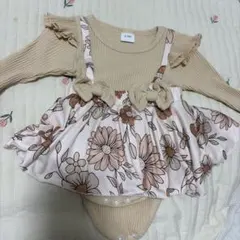 ロンパース・カバーオール 3-6M フラワープリント