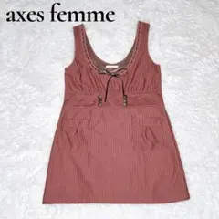 新品 axes femme ゆったり ジャンパースカート ミニワンピース レース