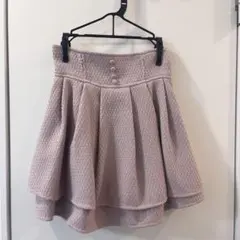 evelyn ツイードダブルフレアスカート ピンク