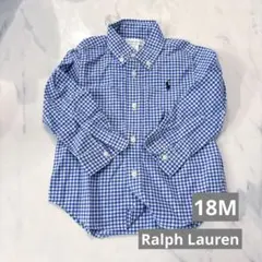 Ralph Lauren シャツ　ギンガムチェック　青