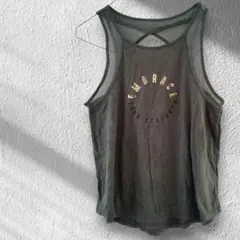 ✨１点物✨タンクトップ ダークグリーン ノースリーブ トップス 小さいサイズ