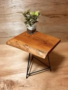 桜のちょい置きに便利なアイアンサイドテーブル