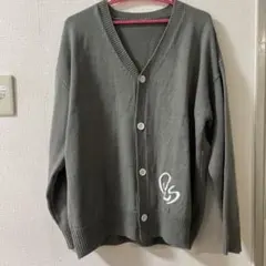 グレー Vネック カーディガン　メンズ