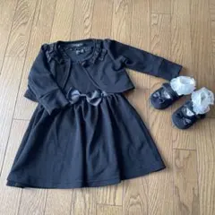 ブラックドレスとボレロのセットとシューズ