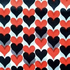 USAコットン　♡赤黒グレーのハート柄♡　　輸入生地