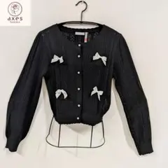 ★アクシーズファムポエティック　透かし編みカーディガン　Мサイズ