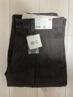 ユニクロC タックストレートパンツ/デニム　ダークブラウン　79