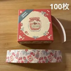 イチゴジャム瓶　ラベルシール　おすそ分け100枚