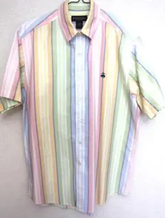 ブルックスブラザーズ　ストライプ　半袖シャツ　ボタンダウン
