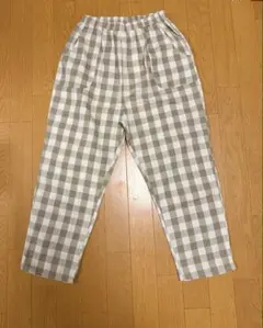 ロングパンツ 150cm ベージュチェック柄のサムネイル