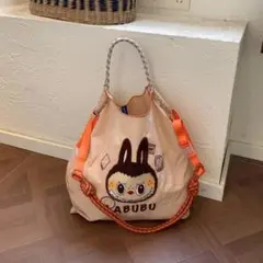 【新品・匿名即日発送】ラブブ Labubu キャラクター エコバッグ 刺繍