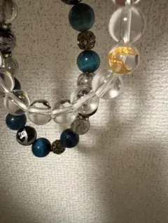 定価一万　青と透明のビーズブレスレット2本セット