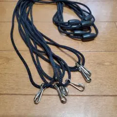 安全パーツ付 ストラップ 6本 黒　金属フック付　イベント　名札　目印　パス用